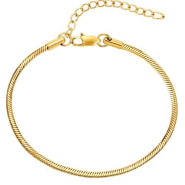 Imagem de Pulseiras masculinas com pingente de corrente de cobra, aço inoxidável, banhado a prata, corrente moderna, pulseira masculina, joias punk, presentes, One Size, Metal, Sem Pedra Preciosa