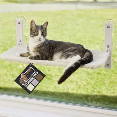 Imagem de Gorilla Grip Poleiro De Janela Para Gatos Gorilla Grip, Cama De Gato Resistente, Rede De Janela Com 6 Ventosas Grandes, Prateleiras De Parede Internas Dobráveis Sem Fio, Estrutura De Metal Forte Sup