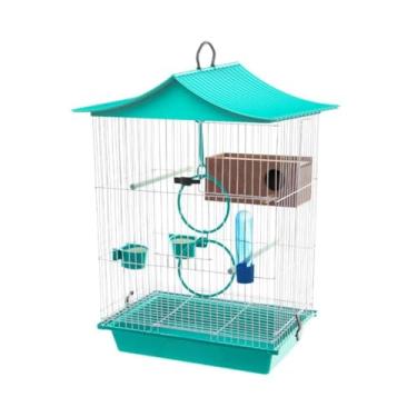 Imagem de Gaiola Periquito Chinesinha Com Acessórios Ninho Telhado Completa Para Pássaros E Aves(Verde)