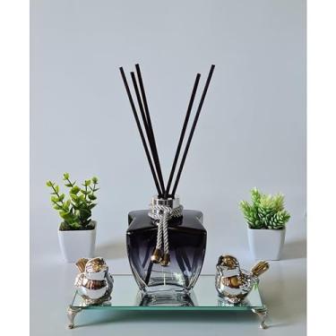 Imagem de Kit Sala, Difusor, Aromatizador De Ambiente, bandeja com pezinho(Estrela/Prata)