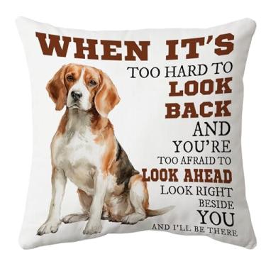 Imagem de huester Capas de travesseiro engraçadas Beagle 45,7 x 45,7 cm, presentes para mulheres, homens, para amantes de cães, mãe, pai, proprietário, fronha decorativa para sofá, casa, quarto, sala de estar