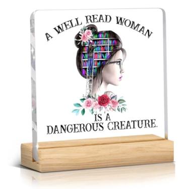 Imagem de Presentes engraçados para amantes de livros, decoração acrílica de mesa de escritório, presentes para amantes de livros, amigos, leitores, escritores, mulheres, bibliotecárias, aniversário, Halloween