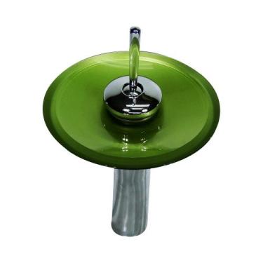 Imagem de Torneira Monocomando de Vidro Redonda Alta - Ibiza - EKASA, Champagne