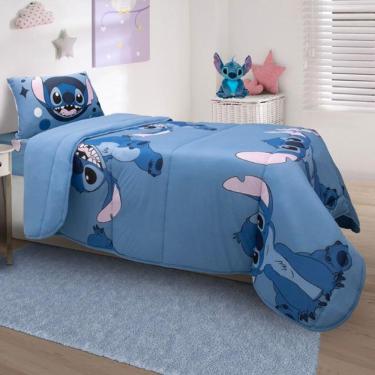 Imagem de Edredom Casal Stitch Disney 200x220cm 100% Algodão Big Stitch Jeans