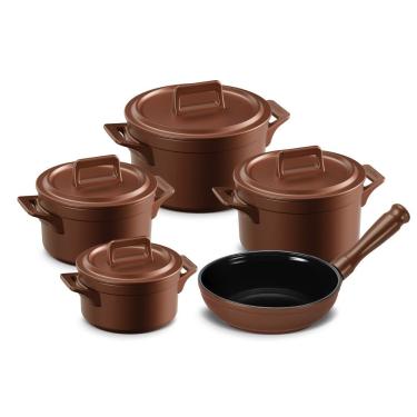 Imagem de Jogo De Panelas De Cerâmica Clear+ 5 Peças Cobre Ceraflame