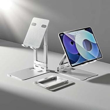 Imagem de Suporte de tablet dobrável para iPad, suporte de monitor portátil, suporte de base de mesa compatível com iPad Pro/Air/Mini/Samsung Galaxy Tab/telefones