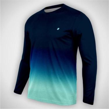 Imagem de Camiseta Masculina UV 50 Dry Fit Manga Longa Proteção Solar Academia F