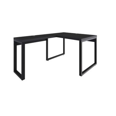 Imagem de Mesa Em L Operacional 120x160x75cm Yon Preto Tx-est.preta Preto Tx-est.preta