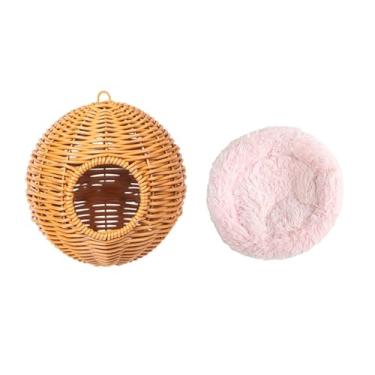 Imagem de Whtkoph Balanço Suspenso para Papagaios, Cama Macia E Quente para Periquitos, Casinha de para Papagaios, Caminha para Pássaros, Rede para Canários E Car, Rosa