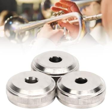 Imagem de RiToEasysports Substituição Durável de Metal Com Tampa de Válvula de Trompete para Peça de Reparo de Trompete, Melhora a Precisão para Músicos, Prata (OE da tampa inferior: 5615Q0)