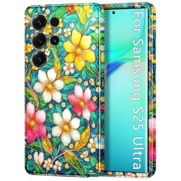 Imagem de Btscase Capa compatível com Samsung Galaxy S25 Ultra de 6,9 polegadas, padrão elegante 3 em 1, resistente, à prova de choque, PC rígido + capa protetora de silicone macio para mulheres e homens, azul