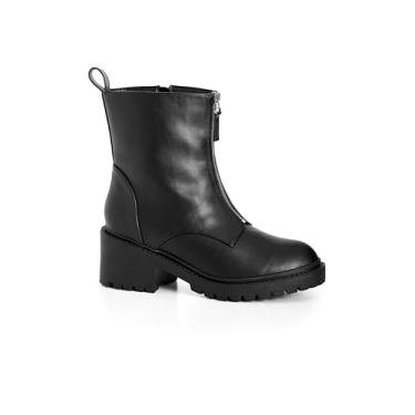 Imagem de City Chic Botas femininas de cano curto - Zuri, Preto, 13 Wide