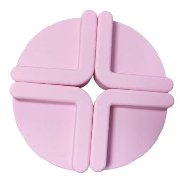 Imagem de SiaBiced Conjunto de 4 pés para tábua de corte, tapete de cozinha, fáceis de usar, protetores de pés para tábuas de corte, Rosa