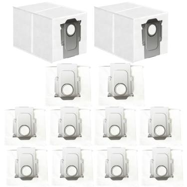 Imagem de (Pacote com 12) Sacos de pó de substituição compatíveis com Roborock Q7 M5+, Q5+, S8/S7 Series, Q8 Max+, Q10 Series Robot Aspirador, Sacos de Vácuo Descartáveis