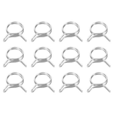 Imagem de HARFINGTON Clipes de mangueira de linha de combustível de fio duplo 21 mm ID 21-24,3 mm OD, 12 peças de clipes de mola de tubo de aço inoxidável para mangueira de ar, tubo de água, motocicleta