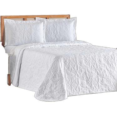 Imagem de Cobre Leito Colcha Queen Mobili 03 Peças - Branco - 100% Poliéster