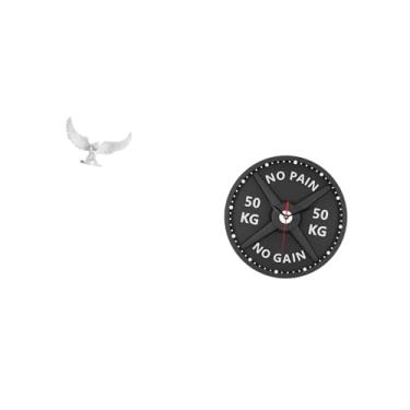 Imagem de Fenteer Estatueta de Resina com Escultura de Anjo, Decoração, Ornamento com Asa E Relógio de Parede 3D Criativo para Escritório, Casa, Academia, Estante, Corr