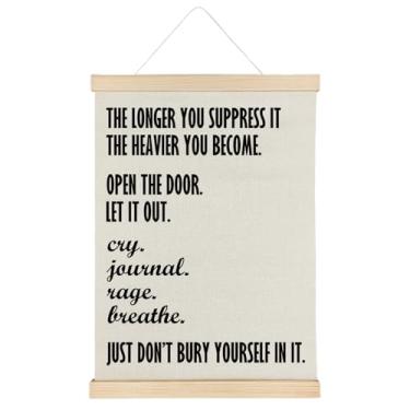 Imagem de ATBWGT Pôster inspirador de arte de parede de saúde mental, decoração de escritório de terapia, moldura de pôster de afirmações positivas para conselheiro escolar, psicólogo, escritório, canto
