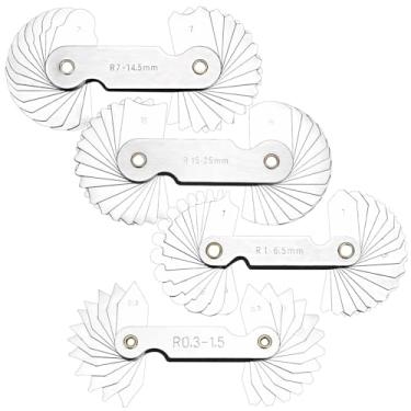 Imagem de Conjunto de medição de raio de 4 peças, medidor de solda de filete de 0,3 mm a 25 mm, feito com ferro inoxidável 203, ferramenta de alta precisão para mecânicos e artesãos