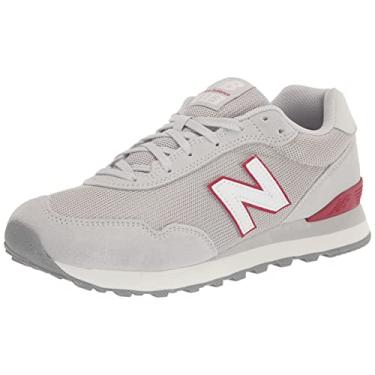 Imagem de New Balance Tênis masculino 515 V3 clássico, Cinza brilhante/branco/carmesim, 11
