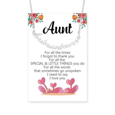 Imagem de Dayofun Presentes para tia – presentes de Natal para tia, dia das mães, presente de aniversário e dia dos namorados da sobrinha, colar legal para tias do sobrinho, meias