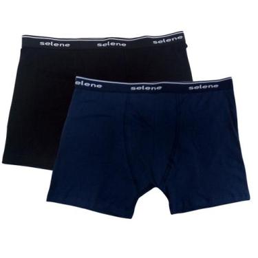 Imagem de Kit 2 cuecas  adulto boxer selene 11450, Preto, Marinho, M