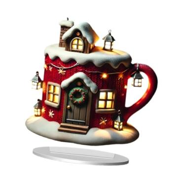 Imagem de oshhni Decoração de Natal 2D, Lembrança de Peça Decorativa, Coleção de Papai Noel em Acrílico, Enfeite de Mesa, Arte 2D para Mesa de Casa, Style a