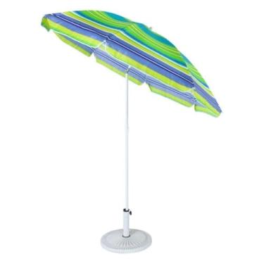 Imagem de Guarda Sol de Praia Caribe, 150cm Diâmetro, Multicolorido, Poliéster, Estrutura em Aço, Altura Regulável até 180cm, 1kg