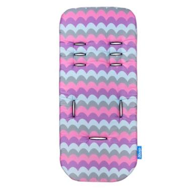 Imagem de lmofada para Carrinho Clingo Memory Foam Reversível - Redutor de Assento Viscoelástico, Conforto Térmico p/Bebê - Waves Pink