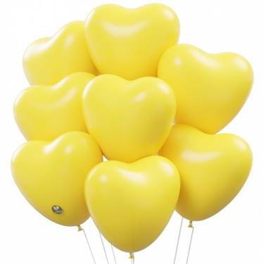 Imagem de AFTERLOON Balões biodegradáveis 24 peças amarelo 30,5 cm em forma de coração, boia de hélio de látex natural extra forte espesso, proposta casamento, amor, chá de bebê, revelação de gênero, casamento