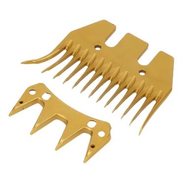 Imagem de SUNGOOYUE Lâmina de Corte de Ovelha Elétrica de Longa Duração Dourada Com 13 Dentes para Pente de Animal de Substituição Corte de lã Eficiente para Tosquia de Ovelhas Temporada 2 Acessórios de Lâmina
