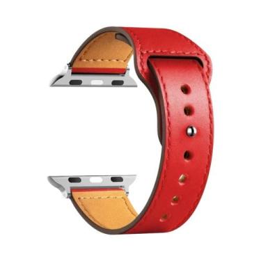 Imagem de Pulseira De Couro Unissex Para Apple Watch Series 8 9 3 4 5 6 SE 7 Ult