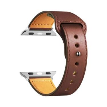 Imagem de Pulseira De Couro Unissex Para Apple Watch Series 8 9 3 4 5 6 SE 7 Ult