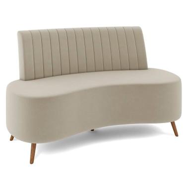 Imagem de Sofá 2 Lugares Para Sala Living 135cm Pés Palito Tamar Z08 Veludo Bege - Mpozenato