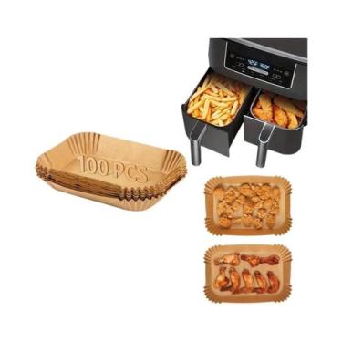 Imagem de 10-200 Peças De Papel Parchment Descartável Para Air Fryer, À Prova De