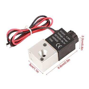 Imagem de FTVOGUE DC 12V / 24V 3 Vias 2 Posições 1/8 BSP Válvula Solenóide Normalmente Fechada Ar Elétrico Pneumático, Válvulas Solenóides Industriais, de Ar, Corpo Resistente (DC24V)