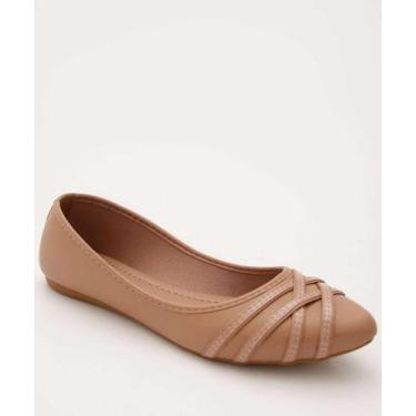 Imagem de Sapatilha Feminina Bico Fino-45028 - ADDAN, Bege, 38