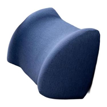 Imagem de harayaa Almofada de apoio lombar, almofada de encosto para cadeira, de apoio lombar confortável para longos períodos sentado no carro ou a trabalho, Azul