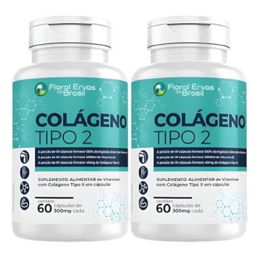 Imagem de KIT C/2 Un. Colageno Tipo 2 Com Vit. D3 B12 B6 Puro Maior Absorção 500mg 60cáp Floral Ervas