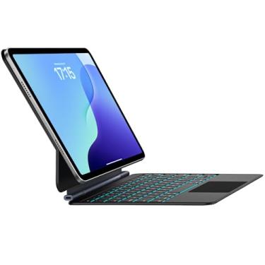 Imagem de Jibrealg Keyboard Case for iPad 11th (A16 2025) & 10th Generation (2022), Ultra-Slim Magic Keyboard with Trackpad, 7 Colors Backlight, Ultra-Light Smart Keyboard for iPad A16, Black