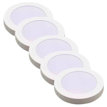 Imagem de Kit 5 Luminária Plafon Led Redondo Sobrepor 24W 6500K - Noll