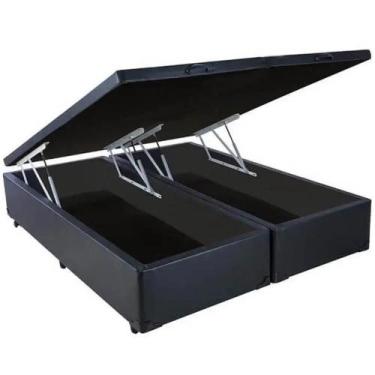 Imagem de Base Bipartida Baú Queen em Veludo Universal 41x198x158 Blindado Cor P