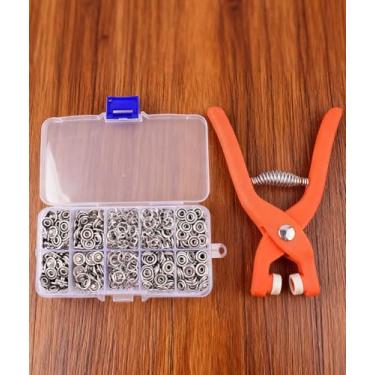 Imagem de 1 kit de instalação de botões de pressão, alicates e fechos de pressão de garras abertas para roupas