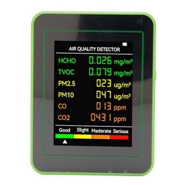 Imagem de KIMISS Detector Portátil de Qualidade do Ar CO2 TVOC HCHO PM2.5 PM10 - Display LCD Digital - Testador de Ar Recarregável, Compacto e Em Tempo Real (#12)