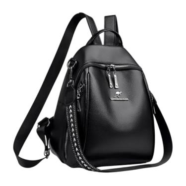 Imagem de Bolsa De Trabalho Feminina Couro Social Bag Moda De Ombro Casual Alça Costa Preta Reforçada Transversal (Preta)