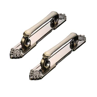 Imagem de FAFACAI Puxadores de móveis Porta deslizante montada em superfície Abertura de porta de madeira Puxador de móveis Gaveta de armário de ferragens (amarelo 150 mm) (cobre 150 mm)