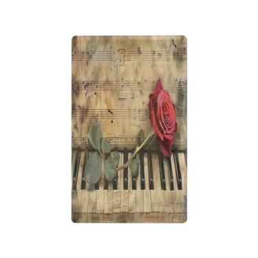 Imagem de Wassud Placa decorativa para interruptores de luz, placa de parede para tomadas elétricas, rosa e piano, capas de tomada única