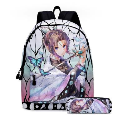 Imagem de Mochila escolar infantil Demons Slayers com bolsa de lápis Oxford