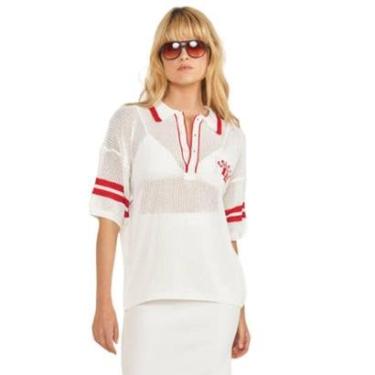 Imagem de Camisa Polo Colcci Estampada Em Tricô Off Shell Feminina-Feminino