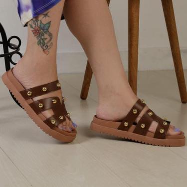 Imagem de  Sandalia Slide Feminina Papete Oferta - Strong, Marrom, 38